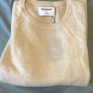 NAADAM Cream Cashmere Crew Neck Sweater